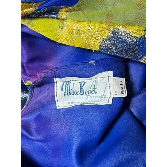 Mike Benet Formals Vintage Dress Sleeveless Floral Metallic Maxi Dress Small - Picture 6 of 6